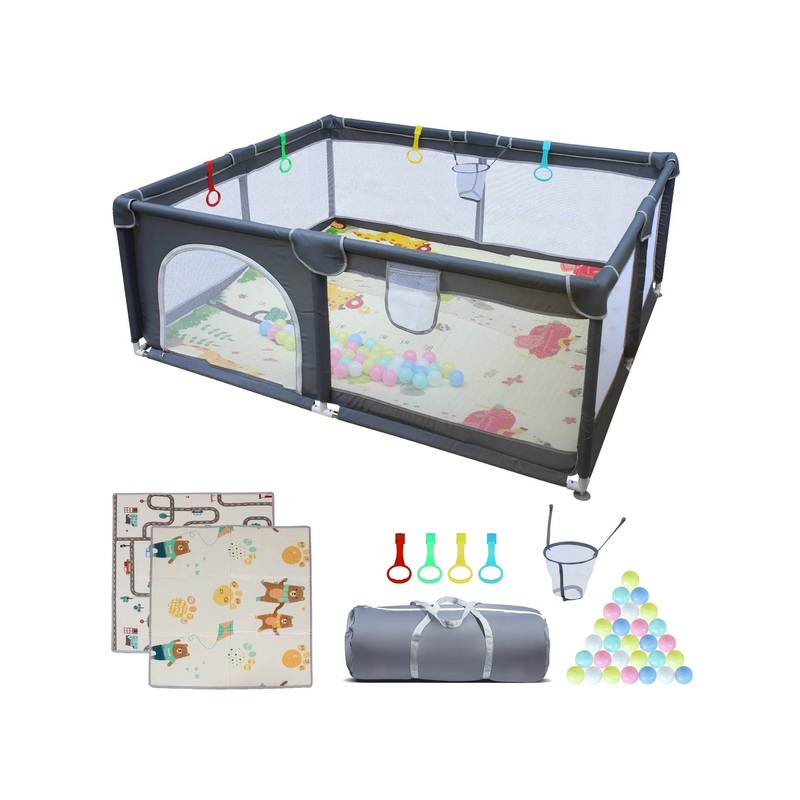 71″ x 59″ Baby Playard Cloth Playpen with Removable Enclosures