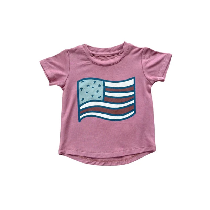 Babysprouts Girl’s Short Sleeve Tee | Retro Flag