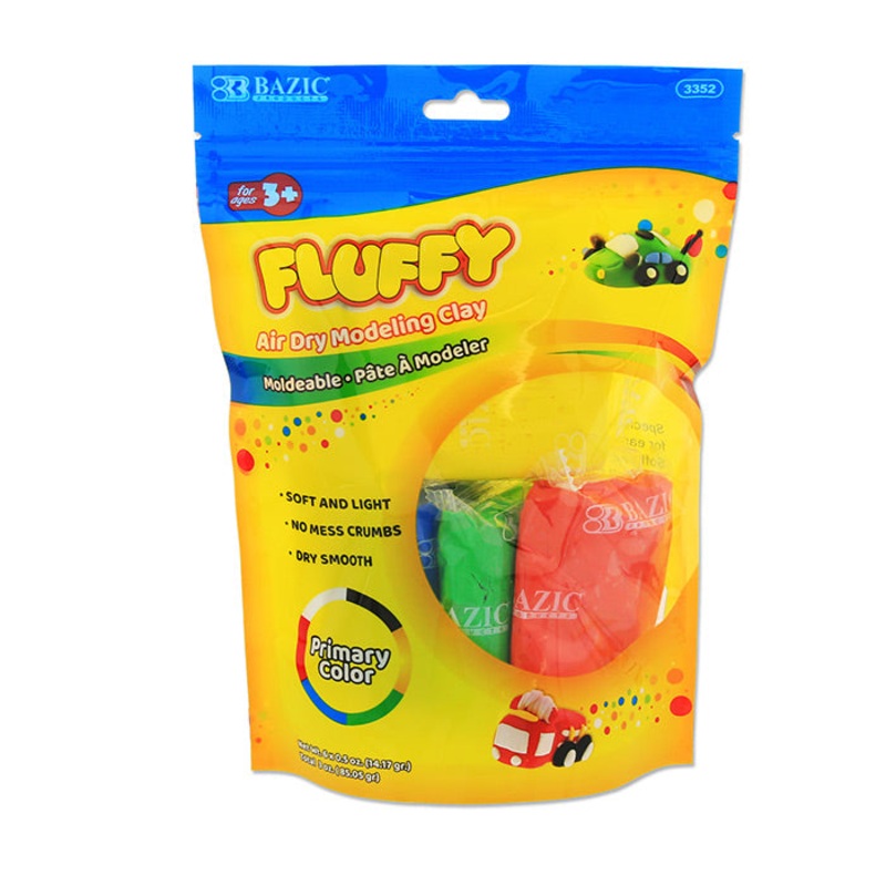 BAZIC 0.5 oz 6 Primary Color Air Dry Modeling Clay