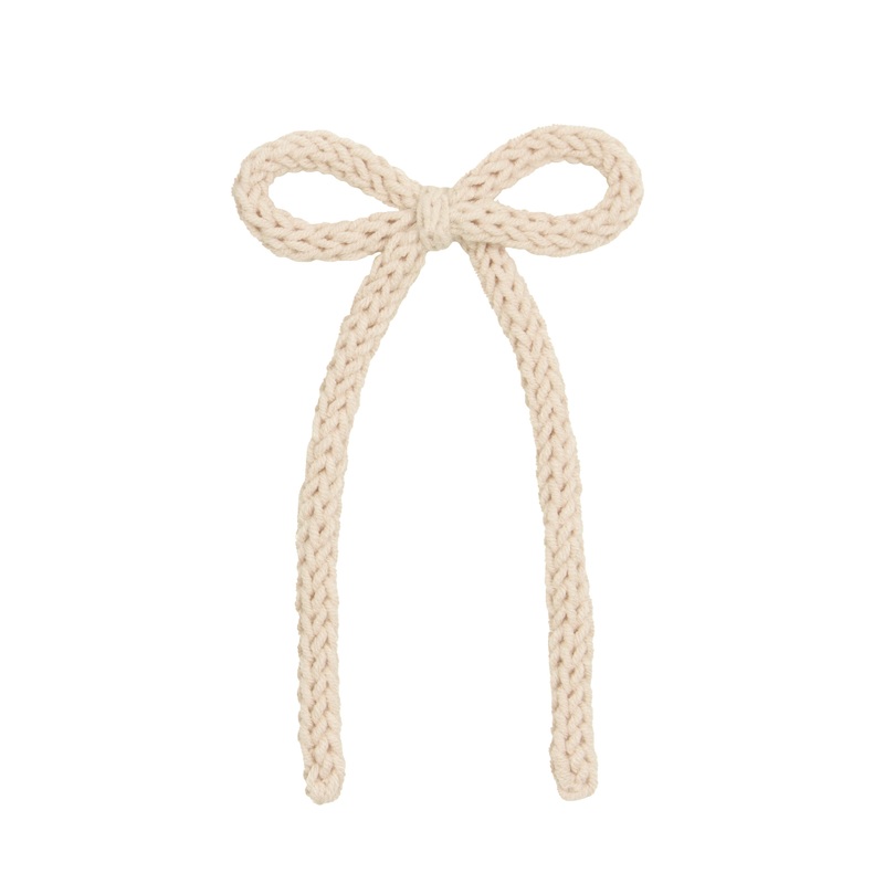 Crochet Bow – Oat Sash Clip