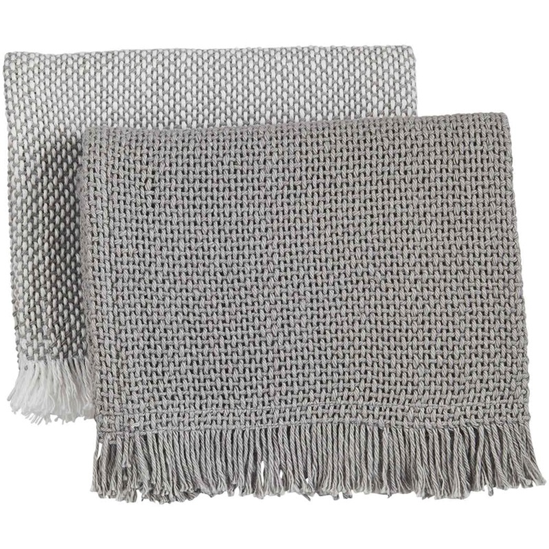 Mud Pie Grey Woven Towel Set
