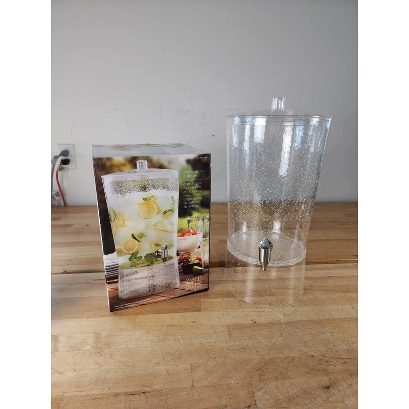2.9 Gallon Acrylic Drink Beverage Dispenser Clear Plastic(See Description)