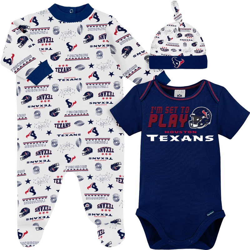 3-Piece Baby Boys Houston Texans Bodysuit, Sleep ‘N Play, and Cap Set