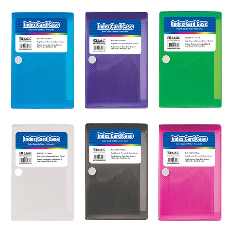 BAZIC 3″ X 5″ Index Card Case w/ 5-Tab Divider