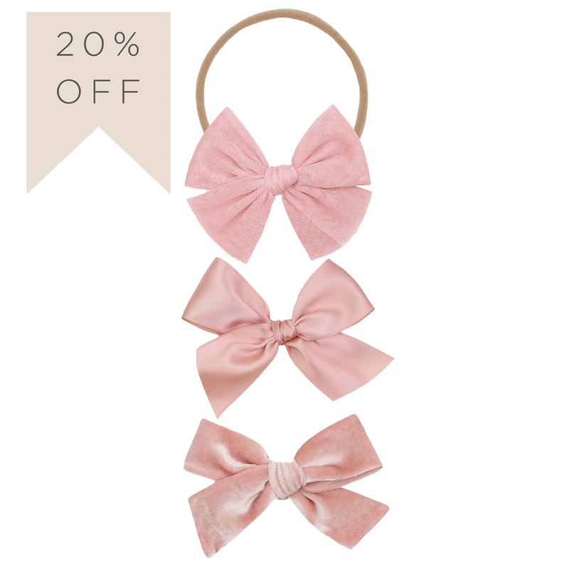 Bow 3 Pack: Bubblegum Headbands