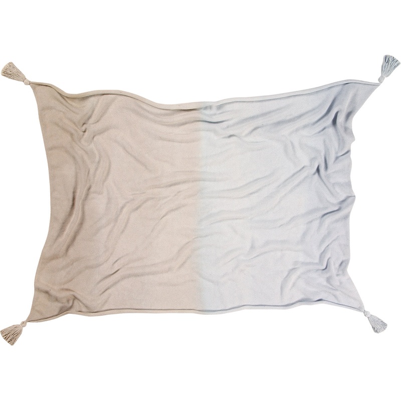 Lorena Canals Ombre Baby Blanket – Soft Blue-Grey (3′ 3″ x 4′)