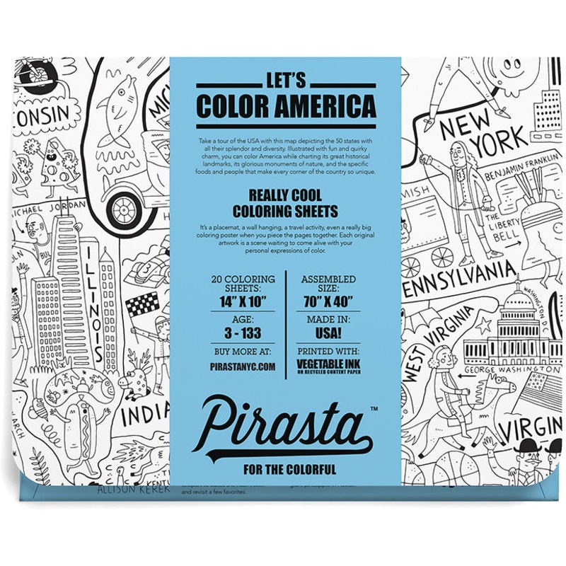 Pirasta Let’s Color America Coloring Sheets