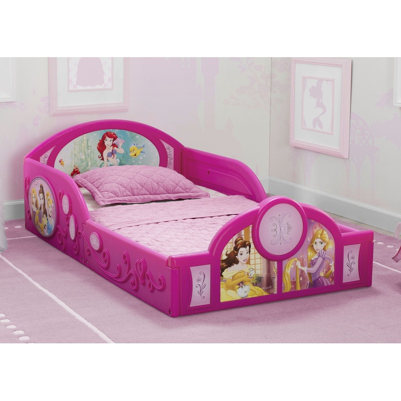 Princess Deluxe Toddler Bed with Attached Guardrails