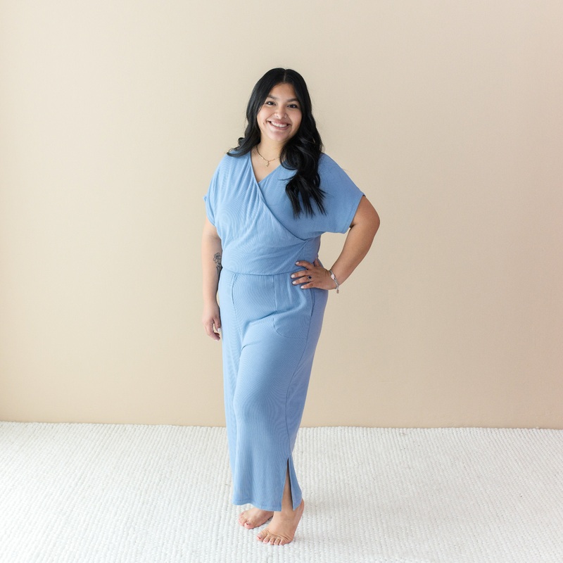 Women’s Ribbed Jumpsuit in Slate