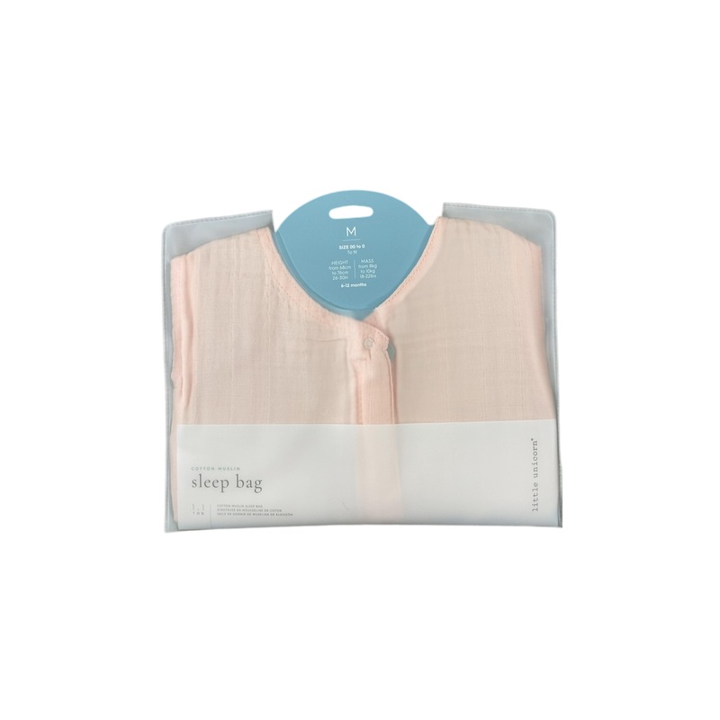 Little Unicorn Cotton Muslin Sleep Bag, Medium, Rose Petal, Cotton Muslin