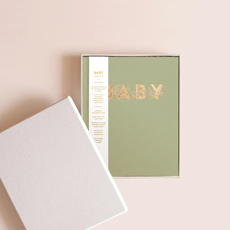 Mini Boxed Baby Book – Sage