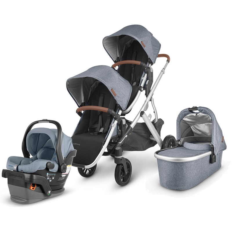UPPAbaby VISTA V2 Double Stroller + MESA V2 Travel System Bundle – Gregory / Gregory