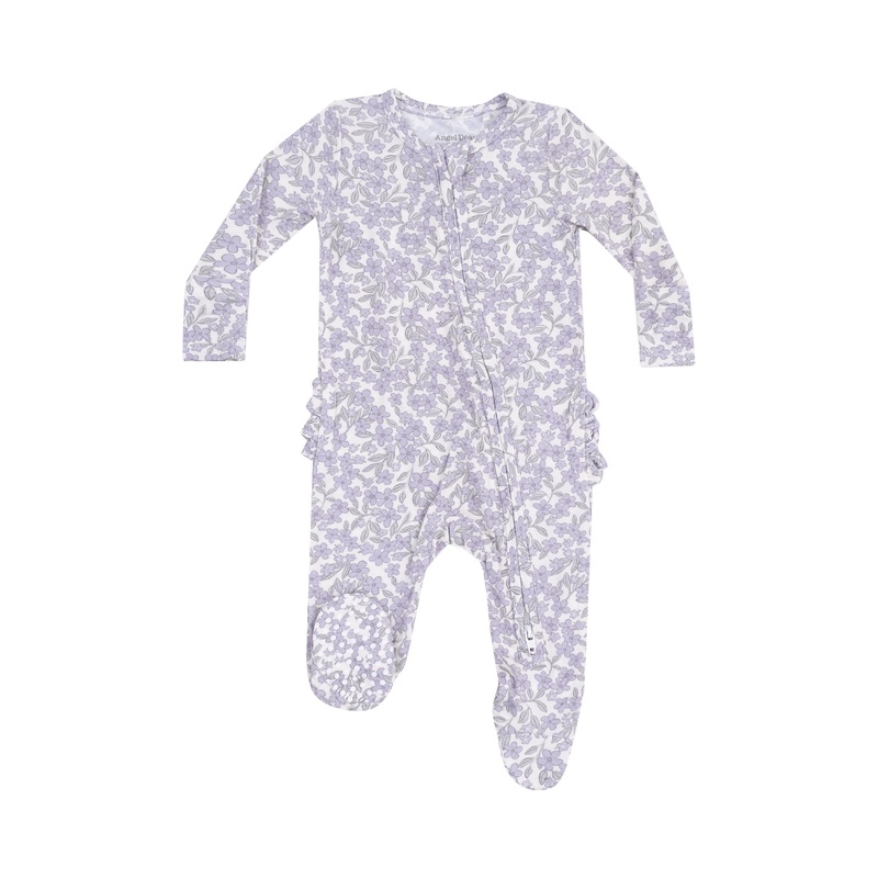 2 Way Ruffle Back Zipper Footie – Forget Me Not Floral