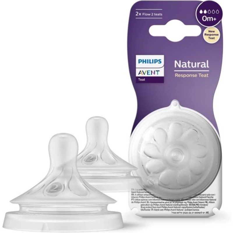 Avent Natural Response Nipple Flow 2 (0M+) – 2 Pack