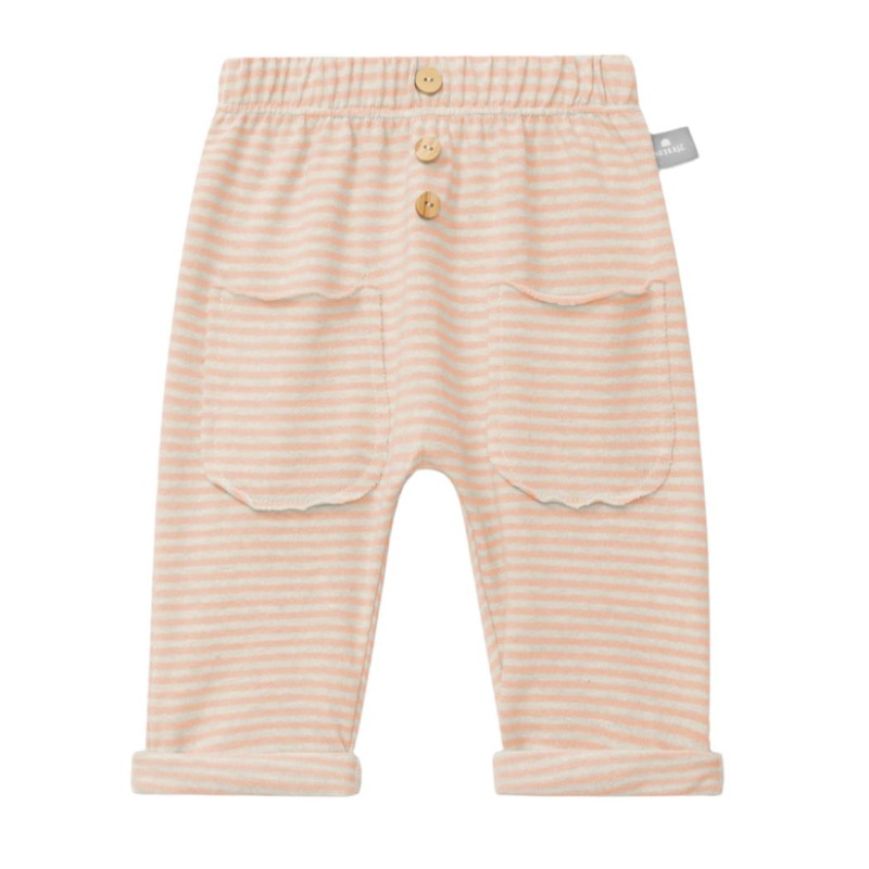Snug – Organic Pants – Coral Stripe