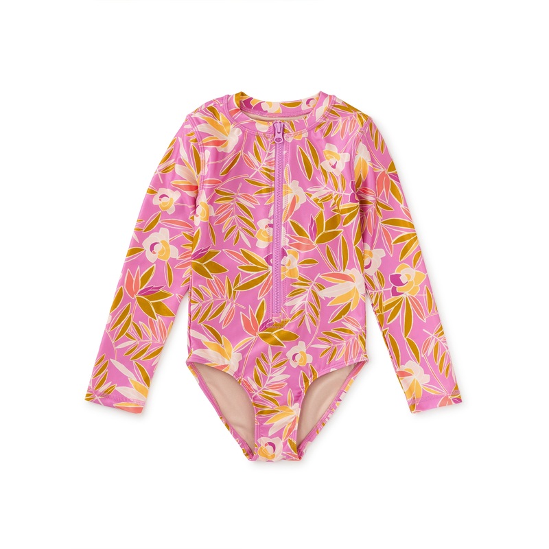 Tea Collection Long Sleeve One-Piece Swimsuit – Tropical Gardenias