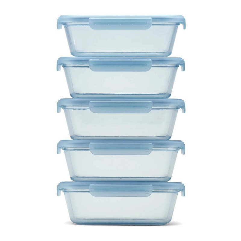 10pc Snap and Nest Meal Prep Food Storage Containers Blue
