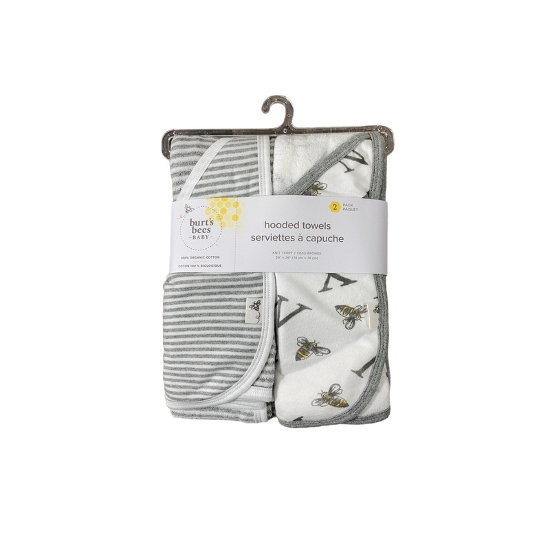 Burt’s Bees Baby Hooded Bath Towels 2 Pack, A bee C