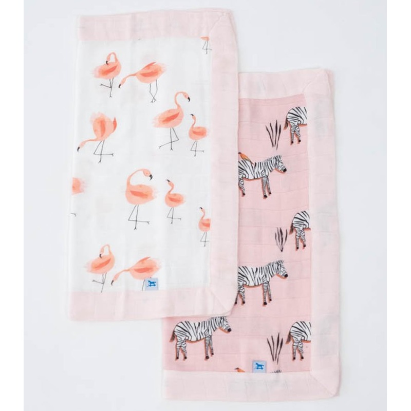 Little Unicorn Deluxe Muslin Security Blanket, 2 Pack – Pink Ladies + Zebra