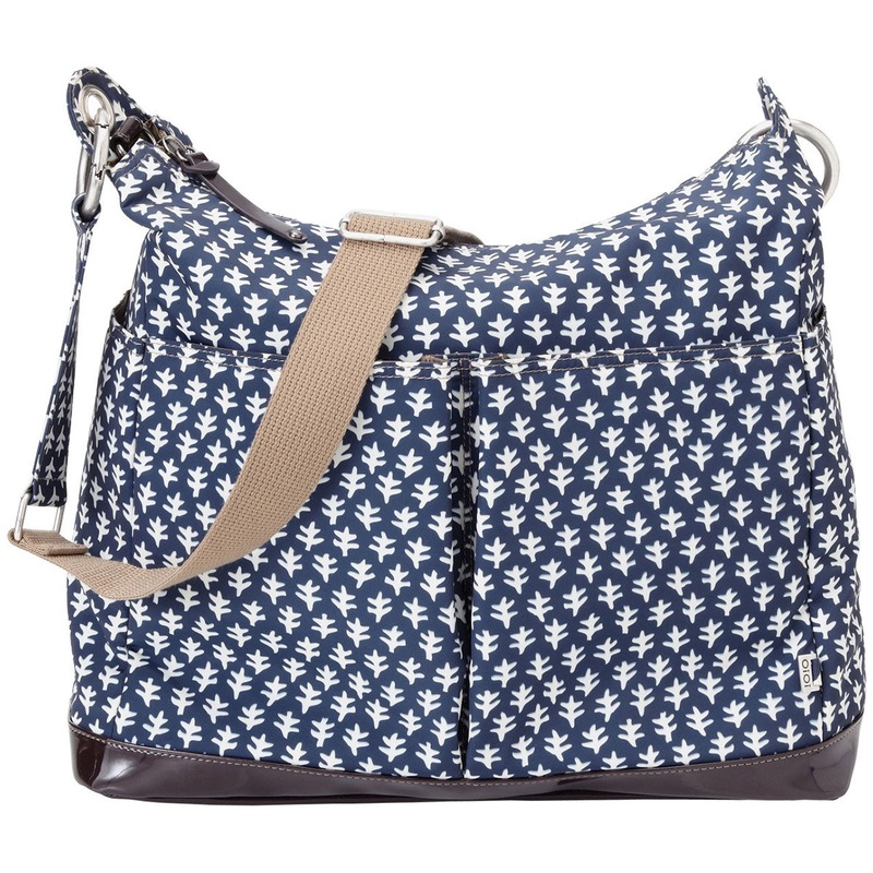 OiOi Monaco Navy Mini Geo Hobo Diaper Bag