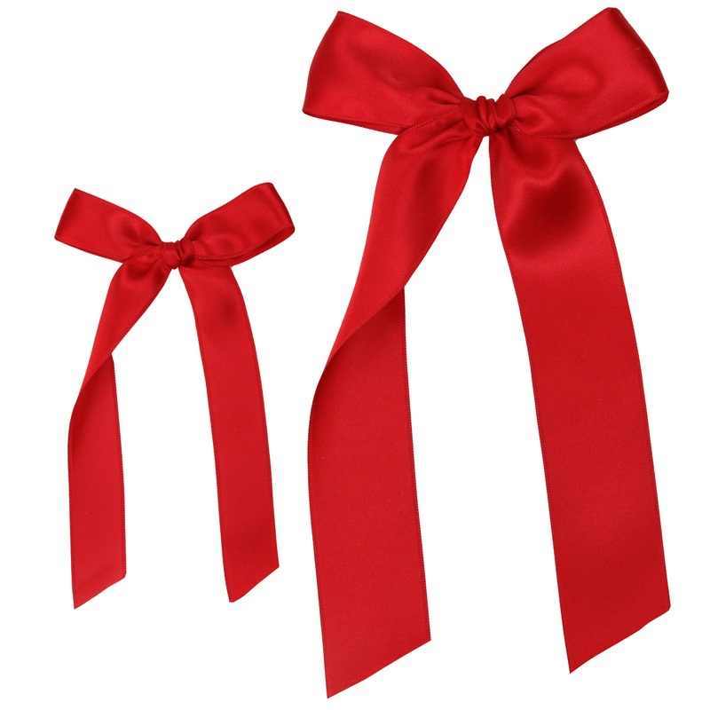 Satin Bow – Cherry Sash Clip