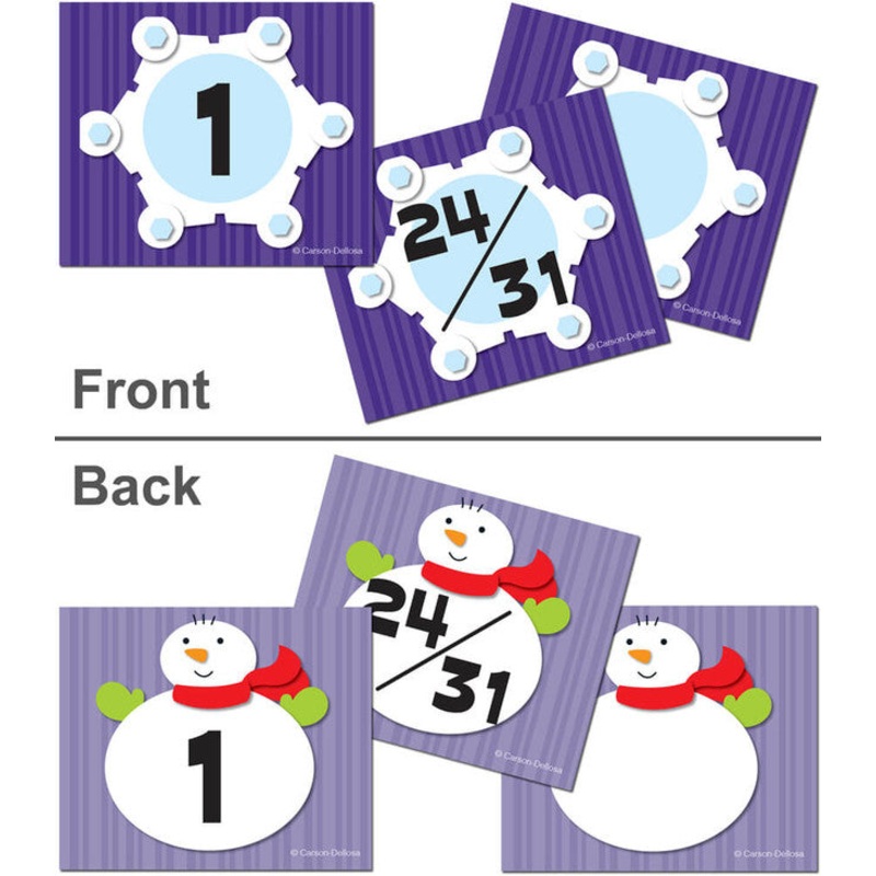 Snowflake/Snowman Calendar Cover-up Cutouts