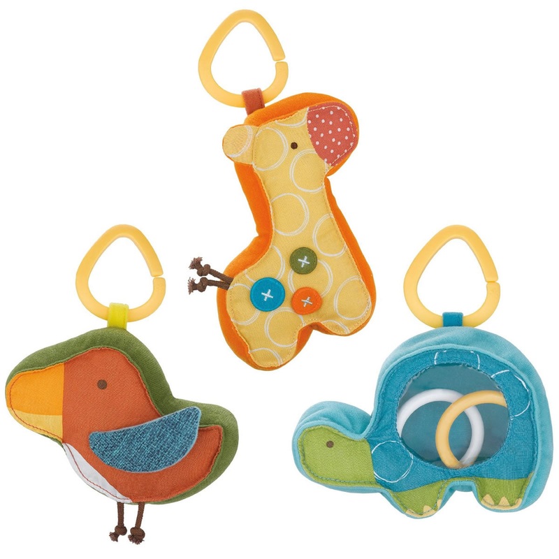 Skip Hop Giraffe Safari Rattle Pal Trio