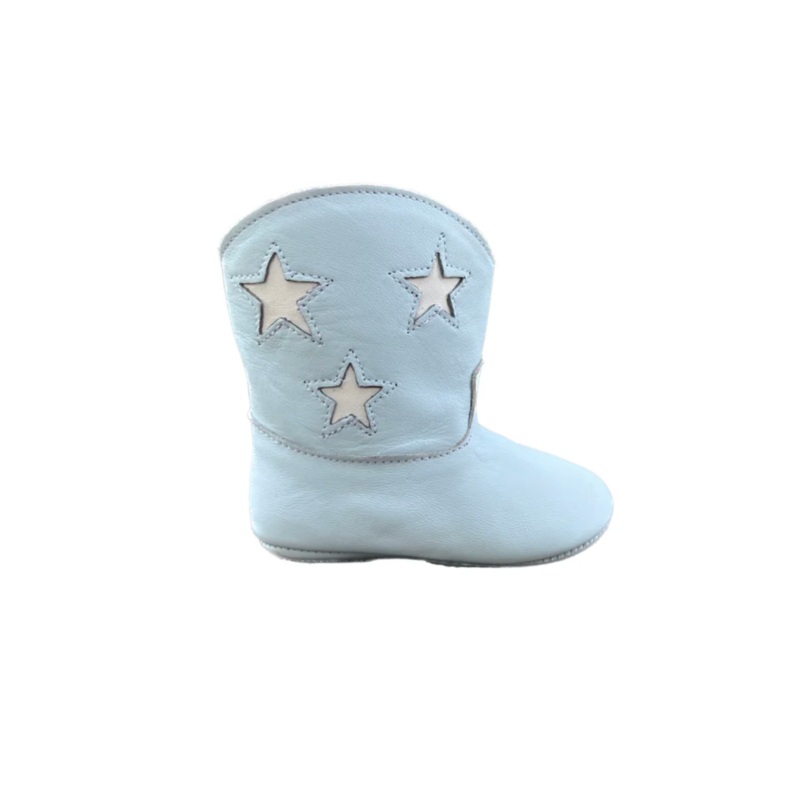 Spark Boots – Baby Blue + White Stars