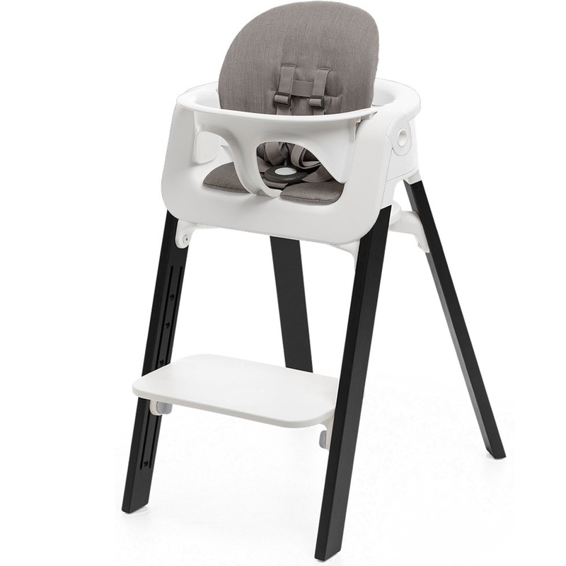 Stokke Steps Chair + Cushion (No Tray) – White/Oak Black/Greige