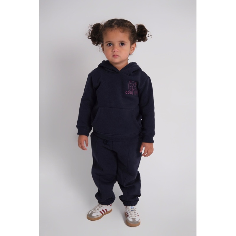 Unisex “Cool Kid” Navy 2-Piece Hooded Outfit Set