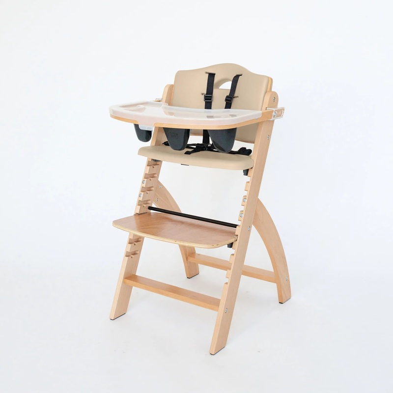Beyond Junior High Chair – Natural Wood with Beige Cushion