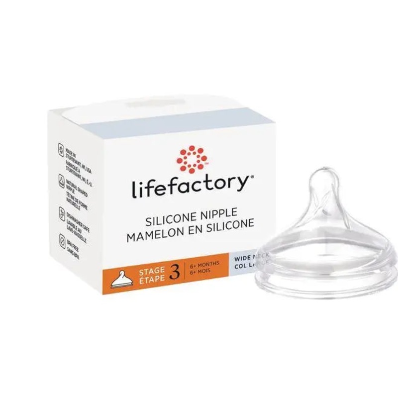 Lifefactory Silicone Nipple – Wide Neck