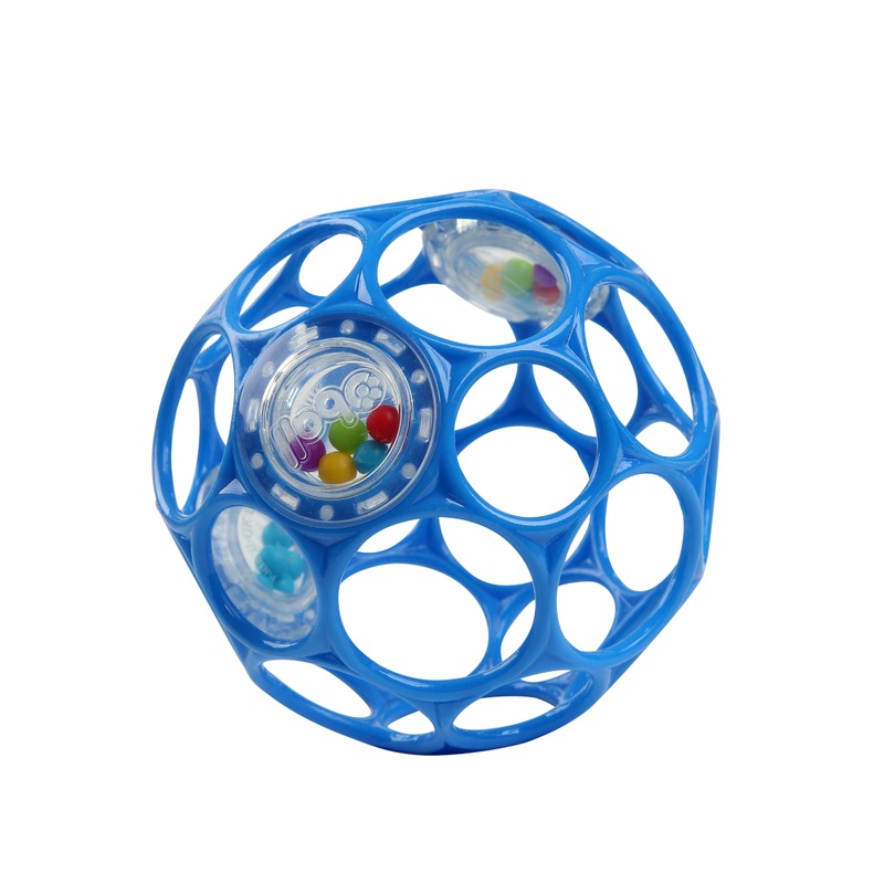 Oball Easy Grasp Rattle BPA-Free Infant Toy in Blue, 4″