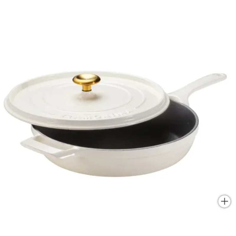 12″ Enameled Cast Iron Skillet With Lid (See Description)