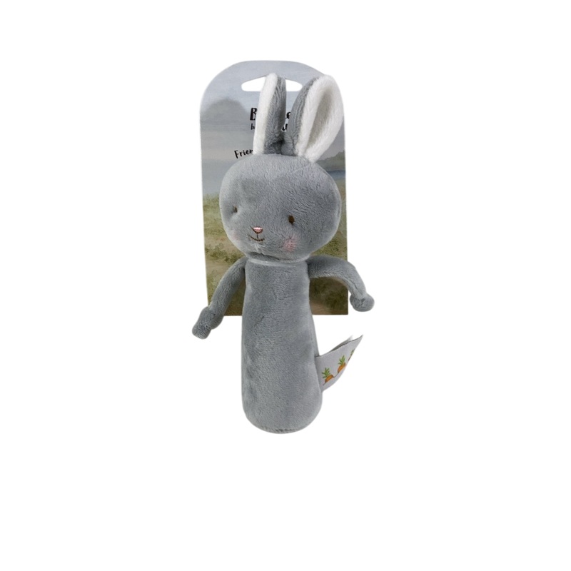 Bunnies By The Bay Rattle, Gray, Friendly Chime Bunny