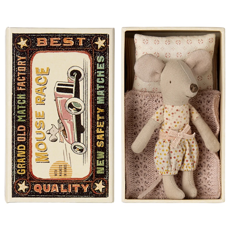 Maileg Little Sister Mouse In Matchbox