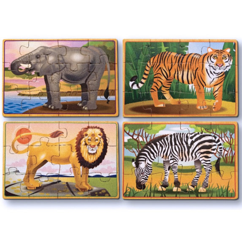 Melissa & Doug Wild Animals Jigsaw Puzzles in a Box