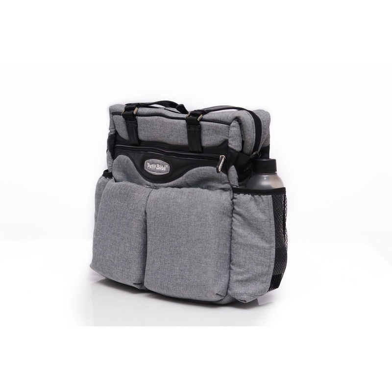 Petit Bebe Baby Diaper Bag Premium  Grey & Black