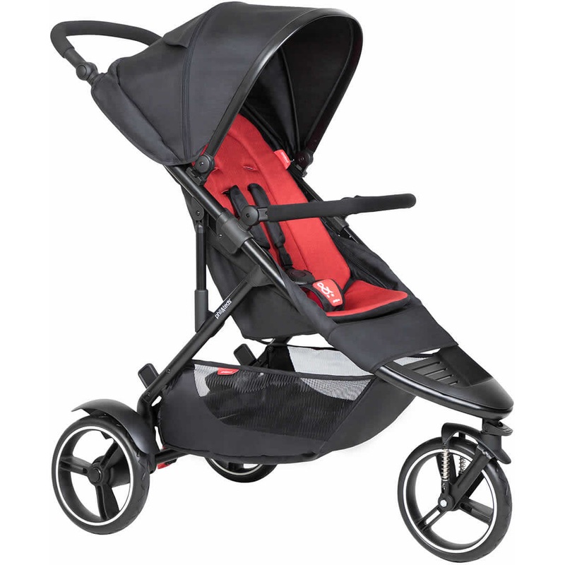 Phil & Teds Dot Stroller & Liner – Black/Chilli