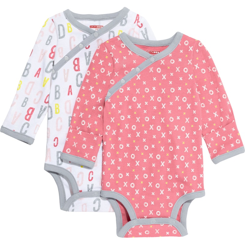 Skip Hop ABC-123 Long Sleeve Bodysuit Set, 2-Pack – Pink (9 Months)