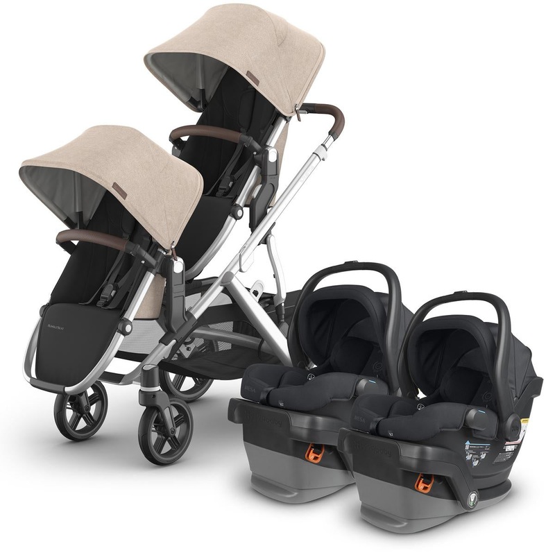 UPPAbaby Vista V3 Twin Stroller with RumbleSeat V3 + Mesa V2 Travel System Bundle – Declan / Jake