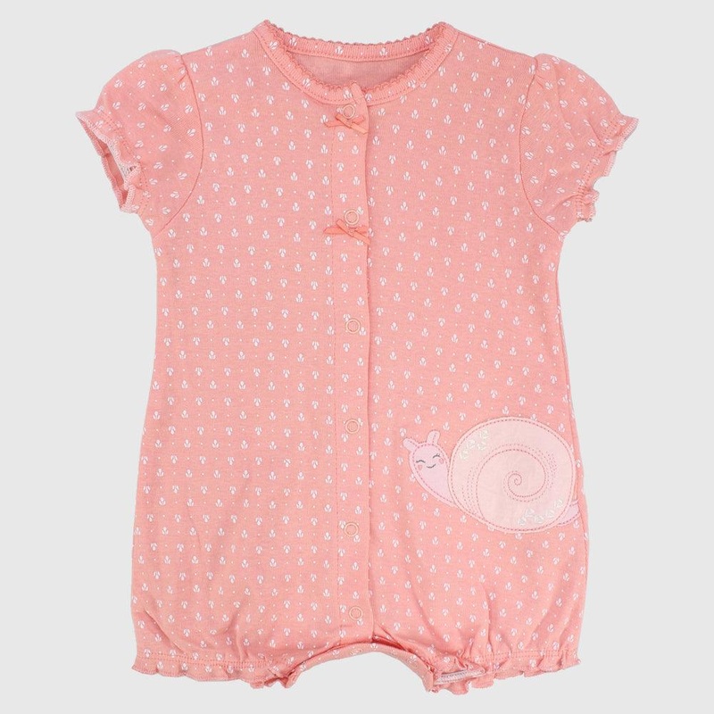 Sleepy Snail Ruffled Shoulders Romper