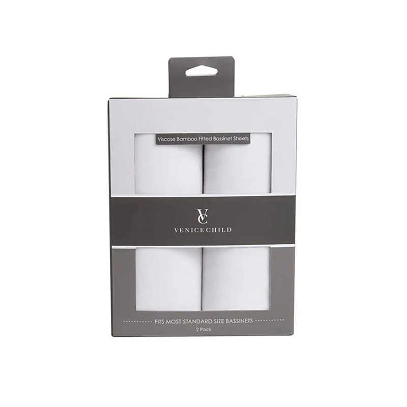 Venice Child Bamboo Bassinet Sheets – 2 pack in Off White