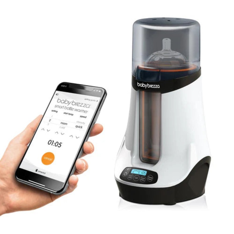 Baby Brezza Safe + Smart Bottle Warmer, White on Black