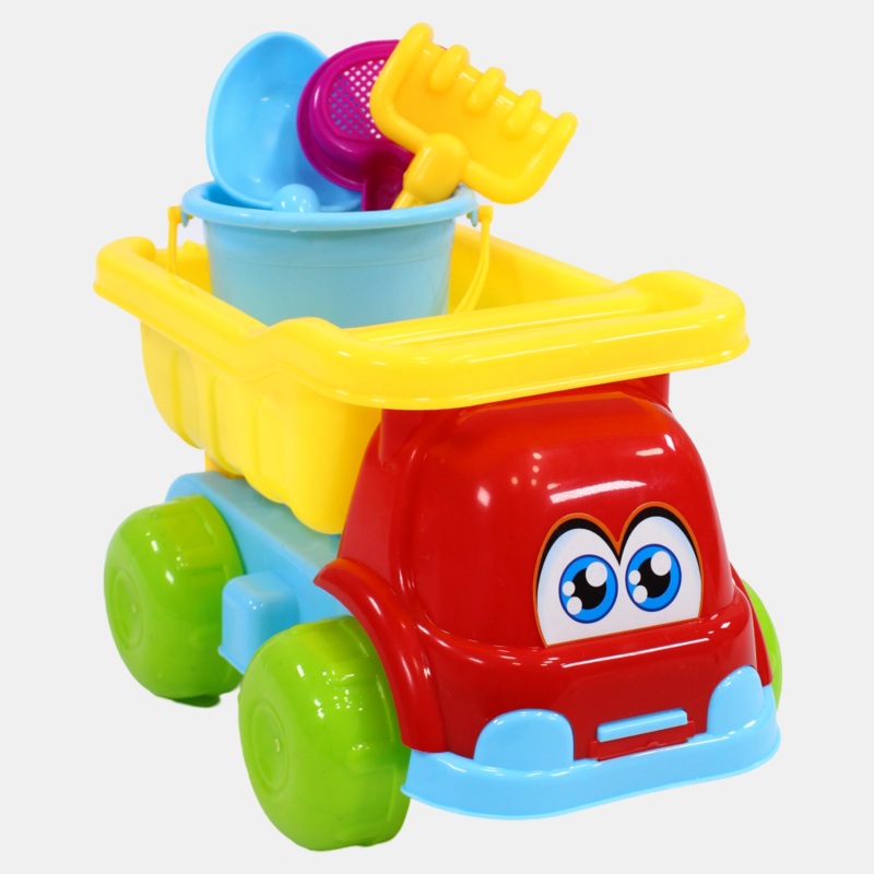 Beach Tipper Truck with Bucket  Red & Yellow