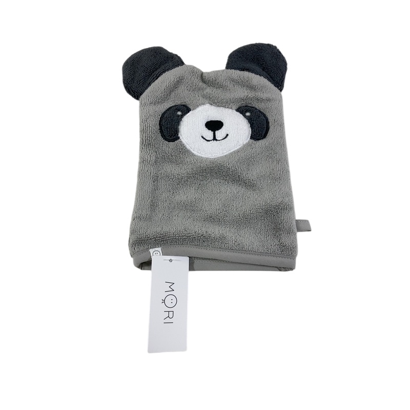 Mori Animal Towel Mitt, Grey Panda