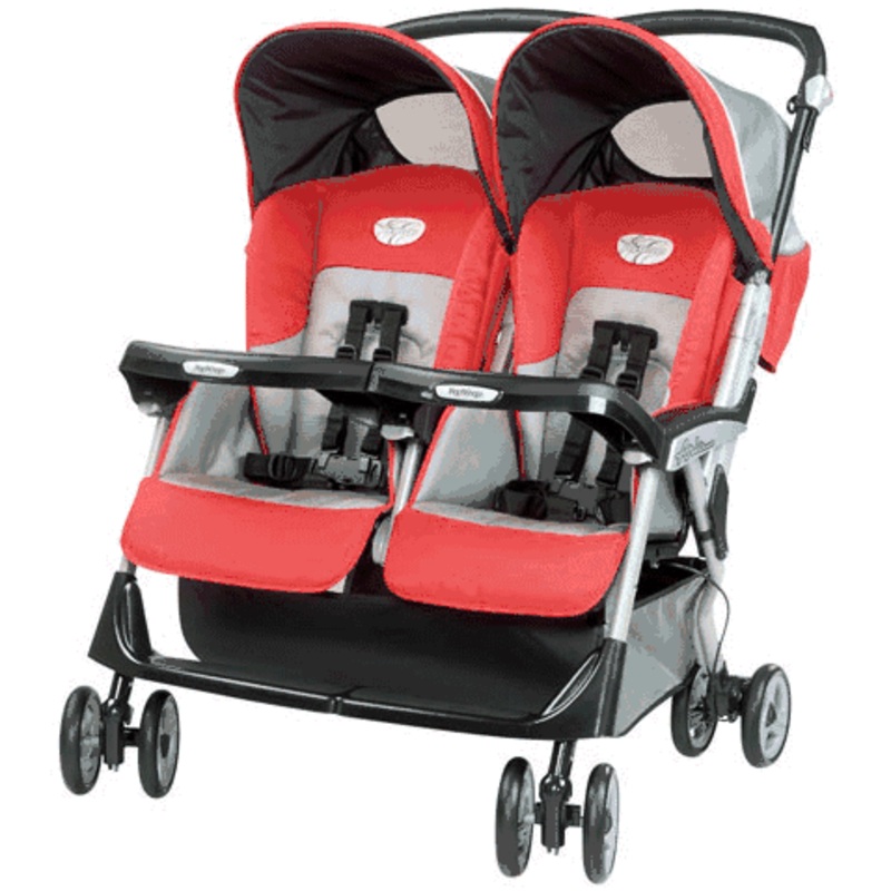 Peg Perego Aria Twin 60/40 Stroller 2008 Tango Red