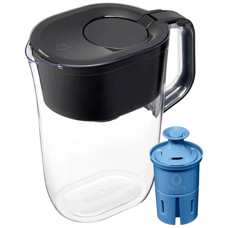 Water Filter 10-Cup Tahoe Water Pitcher Dispenser with Elite Water Filter – Black (See Description)