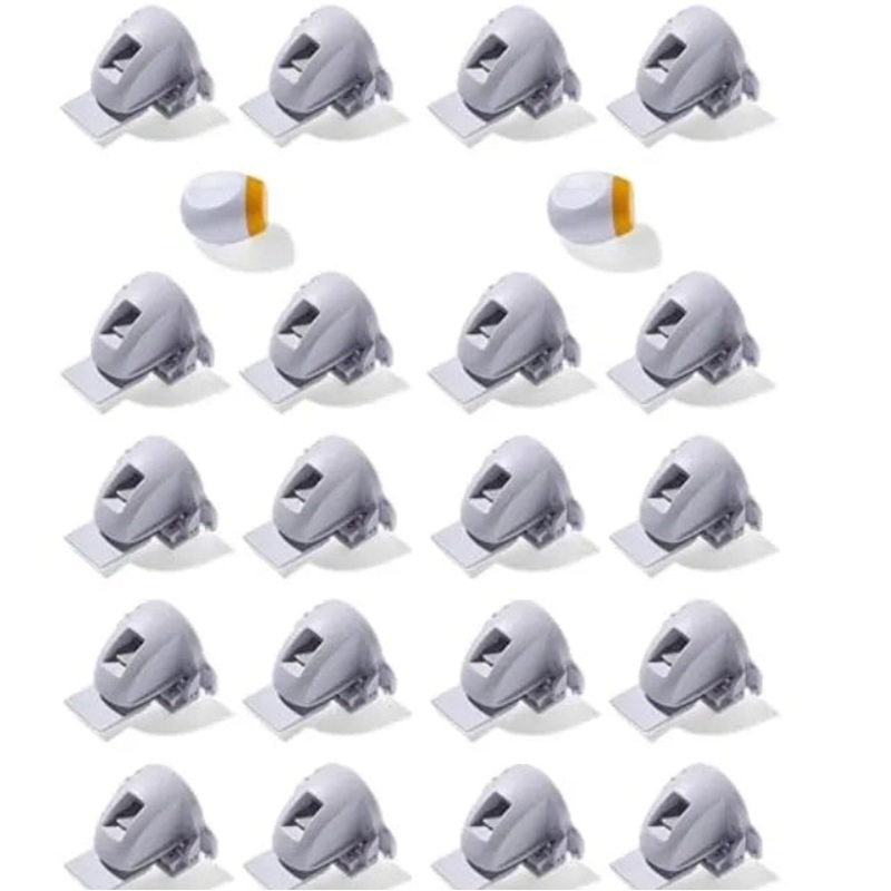 Adhesive Magnetic Cabinet Locks – 20 Locks and 2 Keys, White