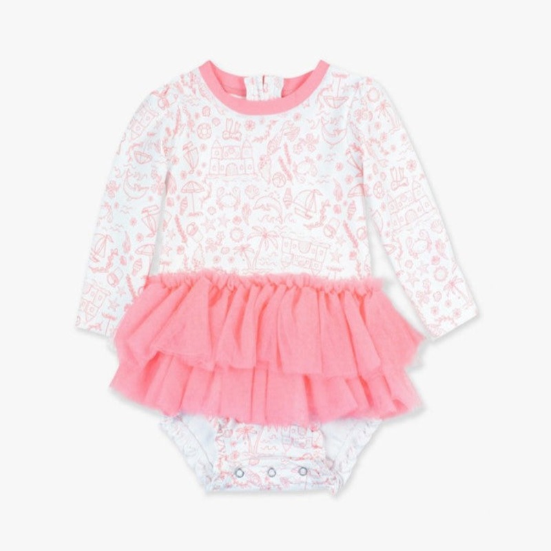 By the Seaside Tulle Skirted One Piece Rash Guard